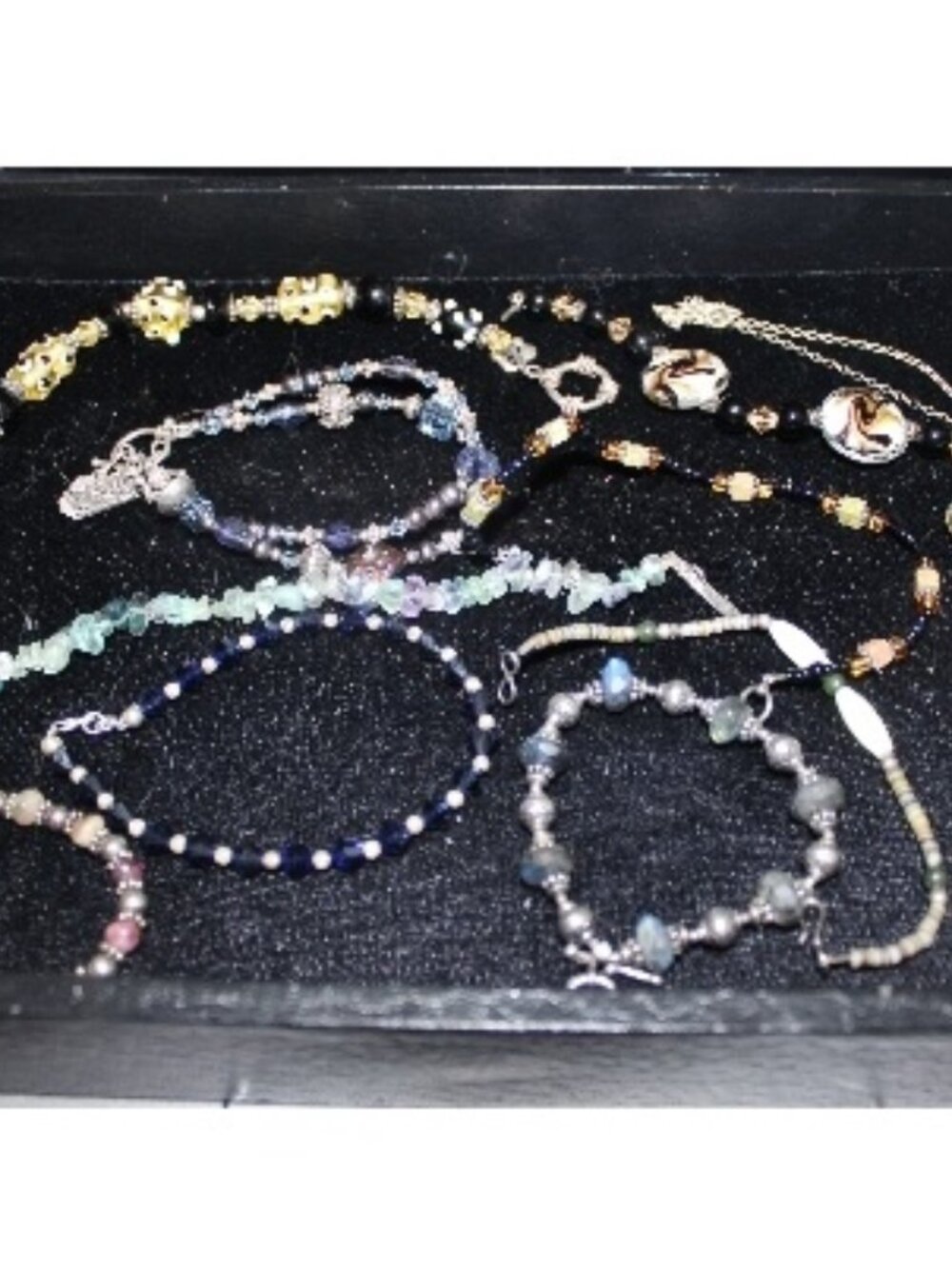 149 Grams 925 Sterling Silver 9 Bracelets 1 Charm 1 Necklace Murano & More